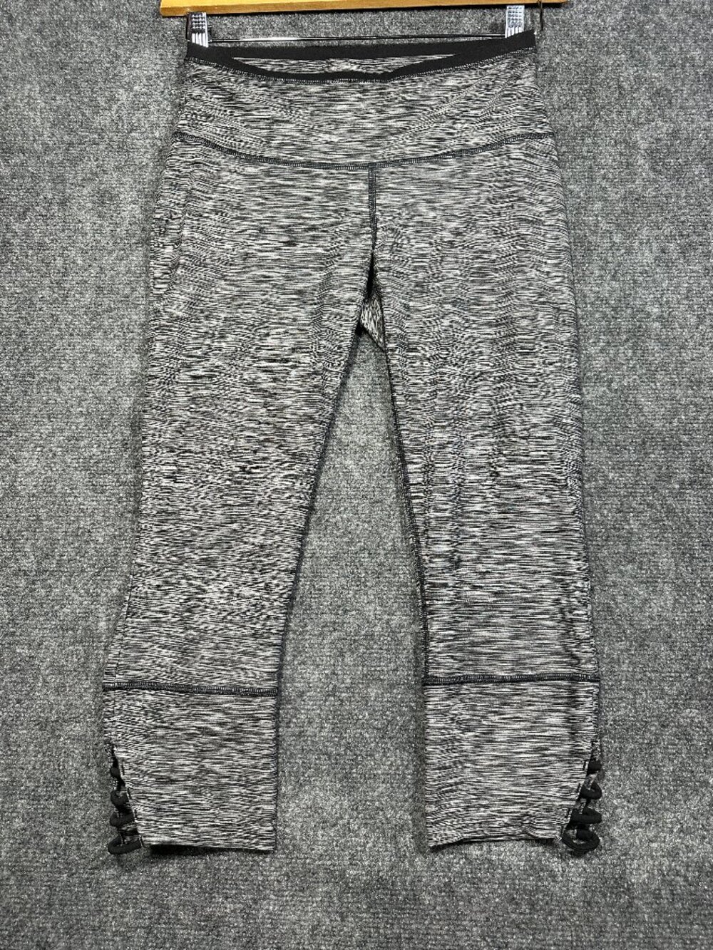 Prana Pants Womens Small Gray Crop Compression Stretch Ankle Detail Pull On